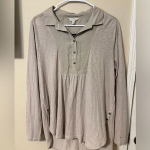 Lucky Brand Light Gray Button-Down Shirt